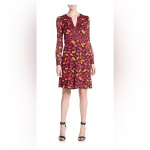 Diane Von Furstenberg Leyah Midnight Kiss Lip Print Dress, 14, New, $478